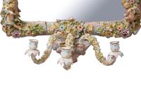 A Sitzendorf Porcelain Girandole Mirror