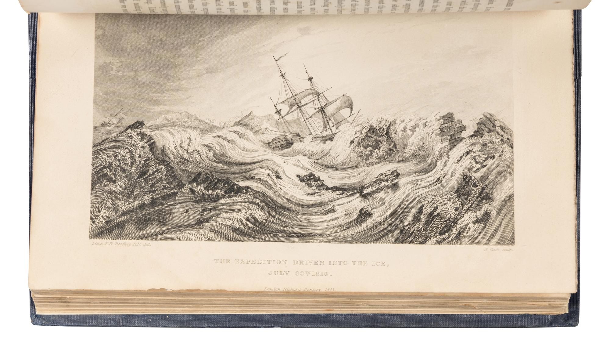 BEECHEY, Frederick William (1796-1856). A Voyage of Discovery towards the North Pole, Performed in His Majesty's Ships Dorothea and Trent, under the Command of Captain David Buchan, R.N., 1818; To which is added, a Summary of all the Early Attempts to reach the Pacific by way of the Pole . London: Richard Bentley, 1843.