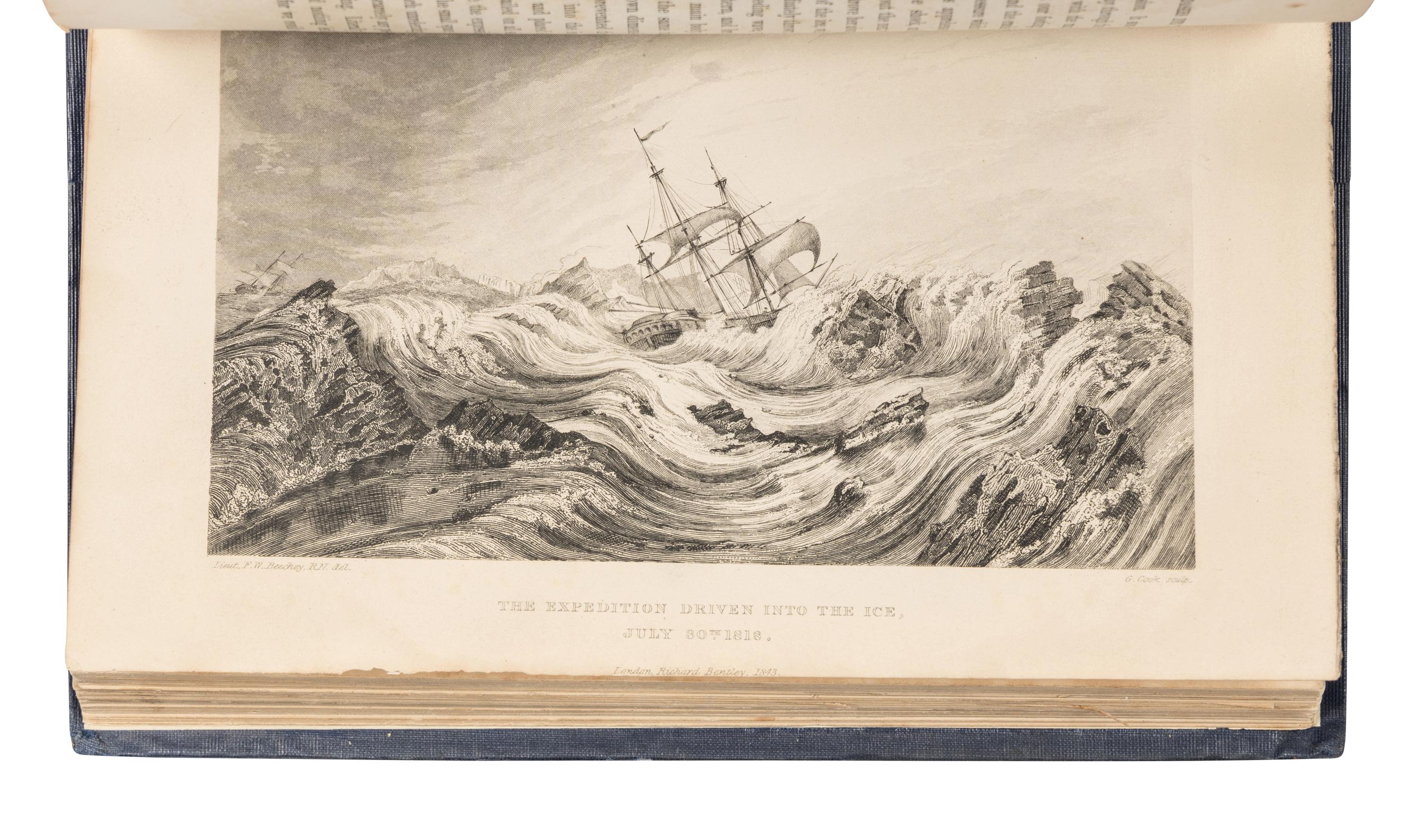 BEECHEY, Frederick William (1796-1856). A Voyage of Discovery towards the North Pole, Performed in His Majesty's Ships Dorothea and Trent, under the Command of Captain David Buchan, R.N., 1818; To which is added, a Summary of all the Early Attempts to reach the Pacific by way of the Pole . London: Richard Bentley, 1843.