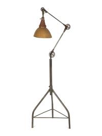 A Steel Tripod Base Articulated Floor Lamp