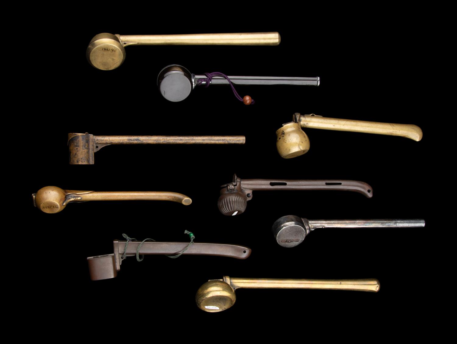 Nine Japanese Metal Portable Writing Sets, Yatate