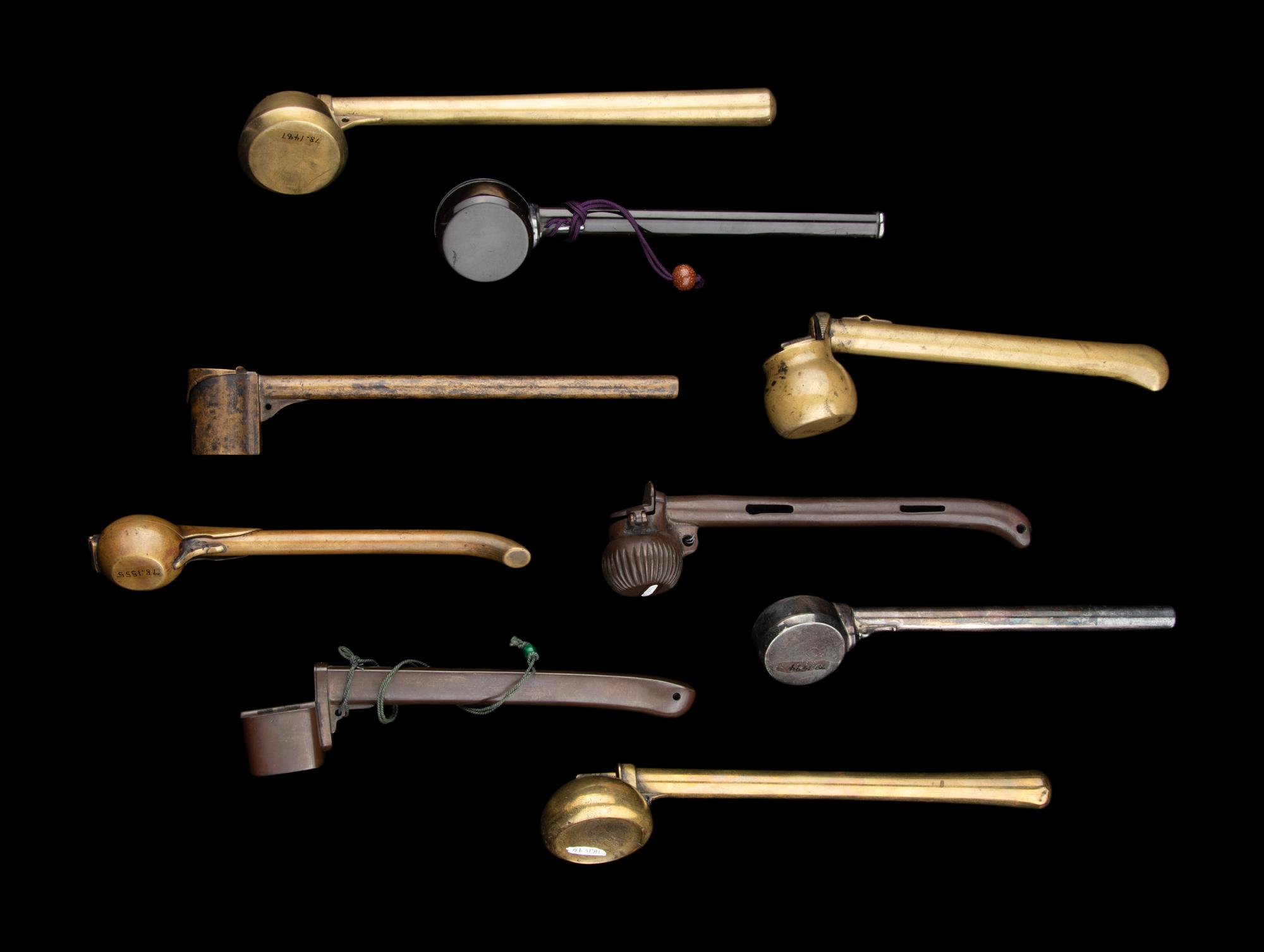 Nine Japanese Metal Portable Writing Sets, Yatate