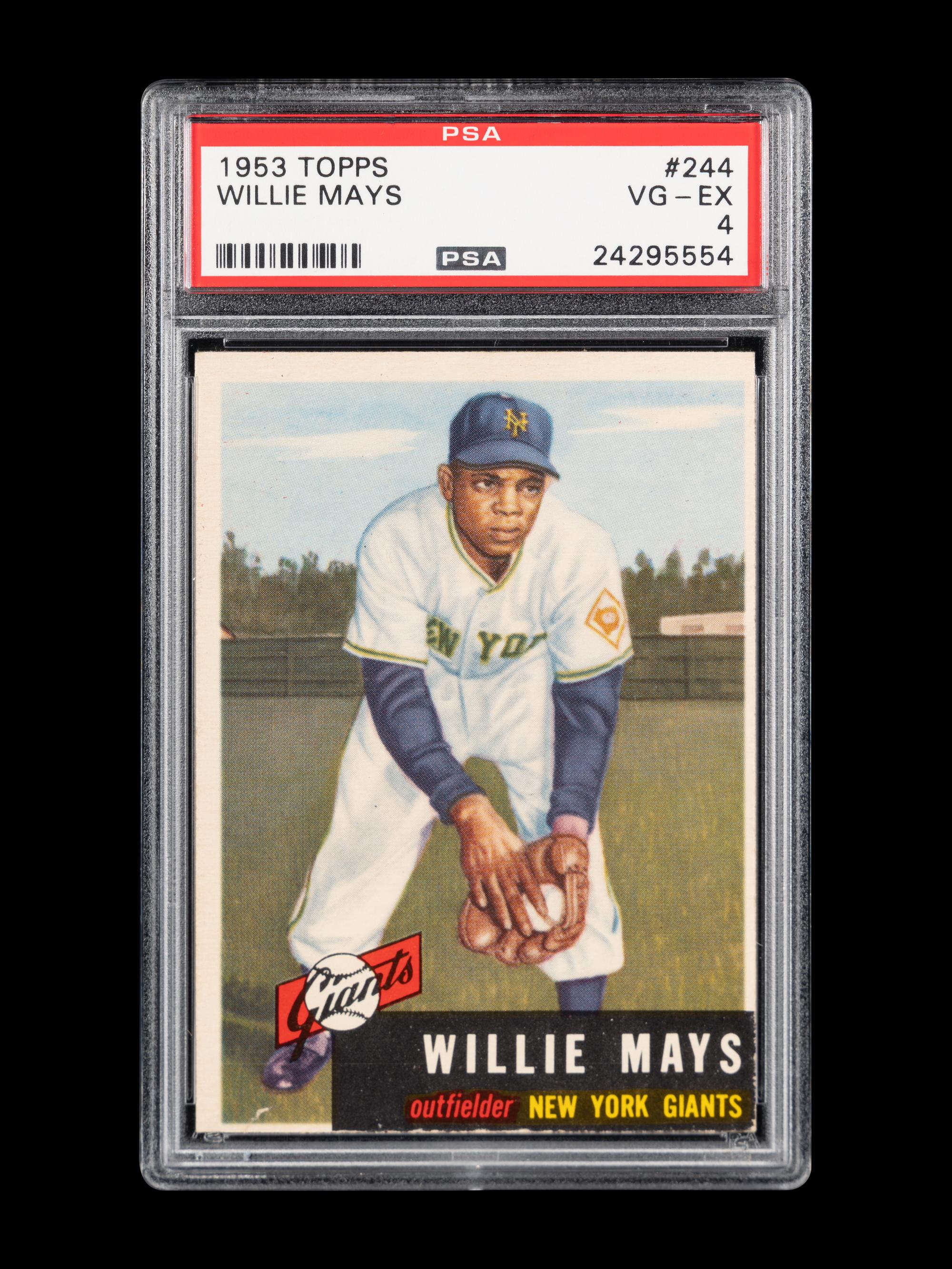 A 1953 Topps Willie Mays Baseball Card No. 244 (PSA 4 VG-EX)