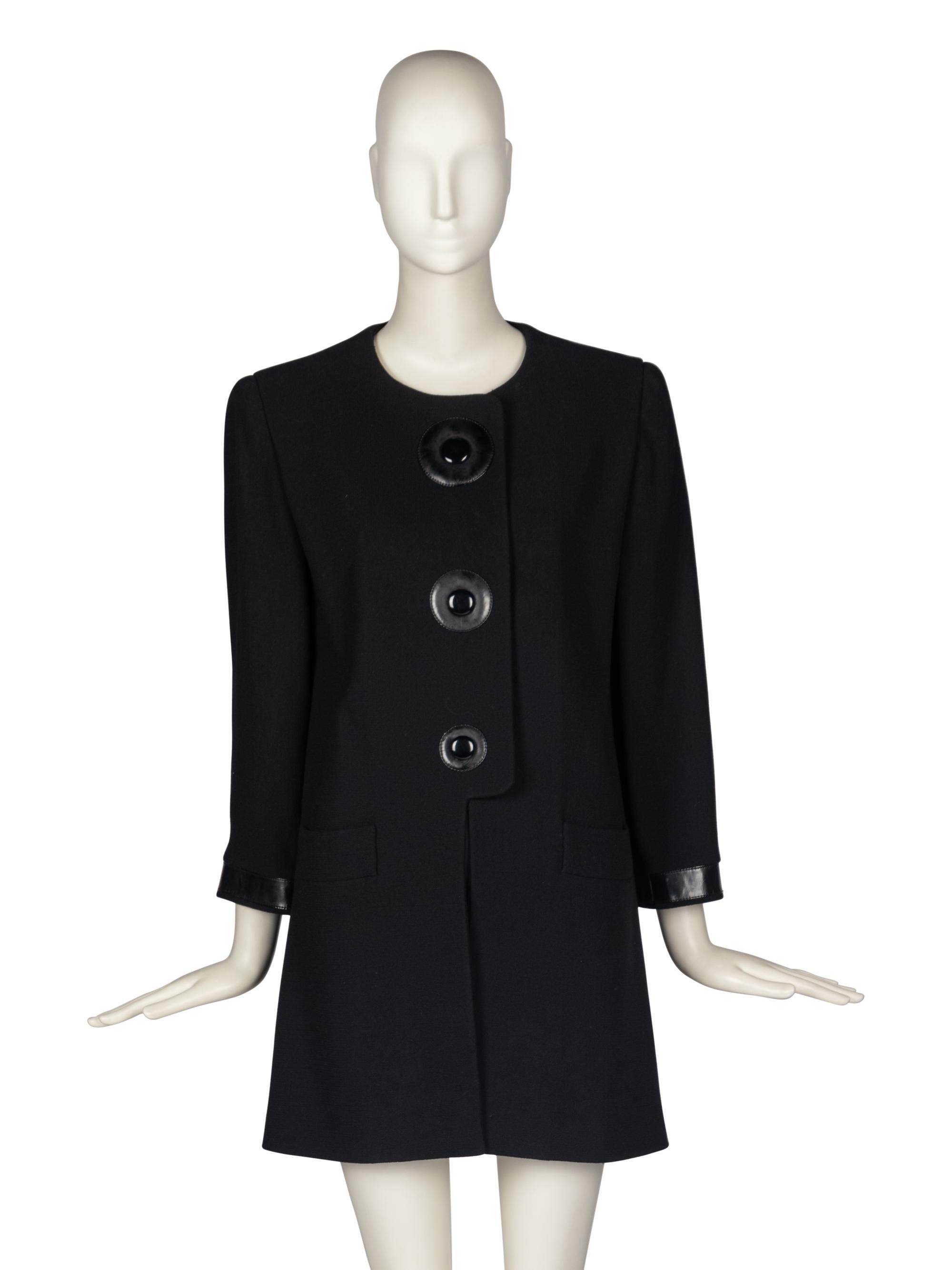 Pierre Cardin Haute Couture Black Jacket with Vinyl Accents