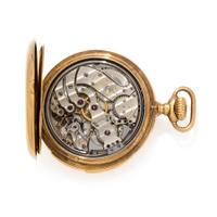 PATEK PHILIPPE, SPAULDING & CO., 18K YELLOW GOLD MINUTE REPEATER OPEN FACE POCKET WATCH, 1906