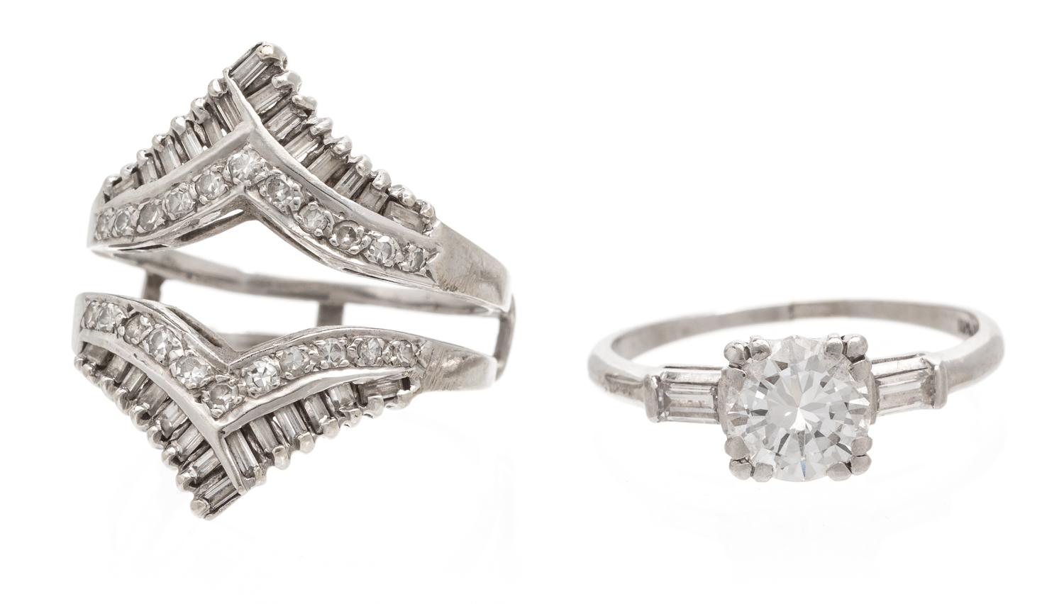 A Platinum and Diamond Ring, 5.90 dwts.