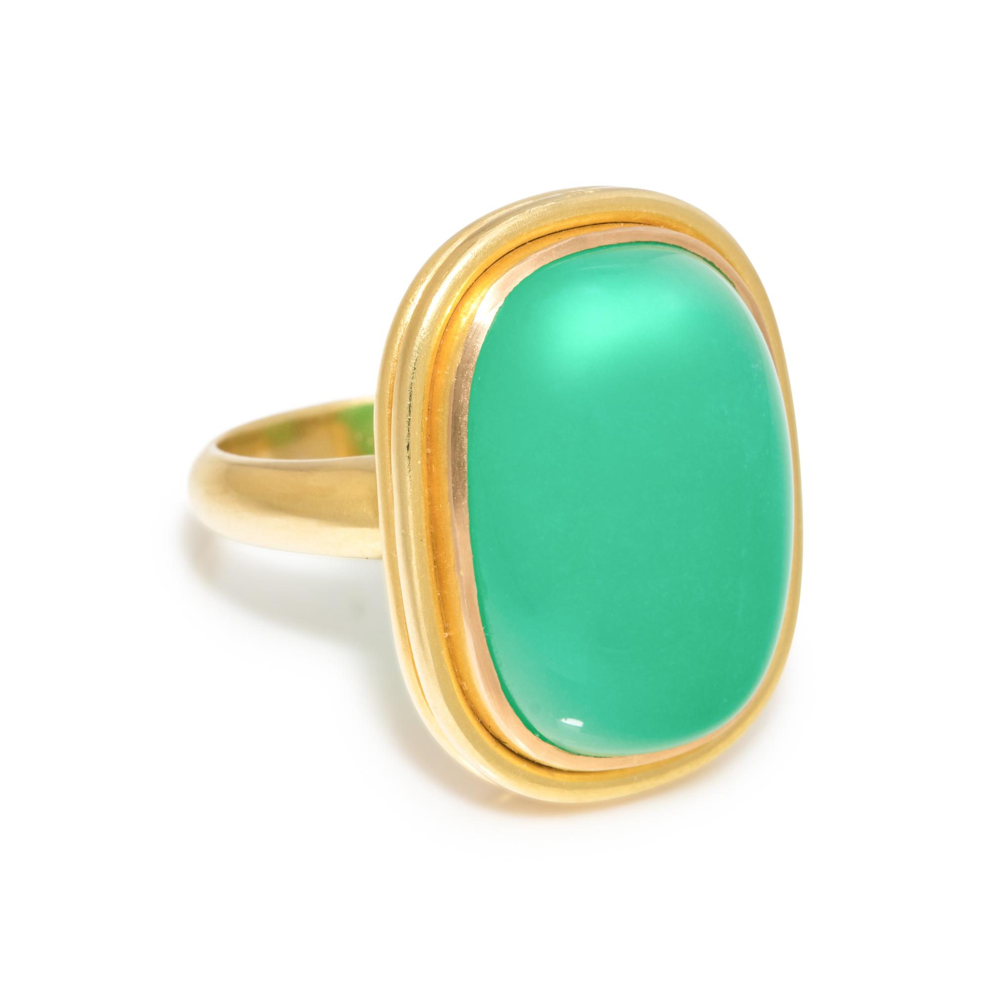 ELIZABETH LOCKE, CHRYSOPRASE RING