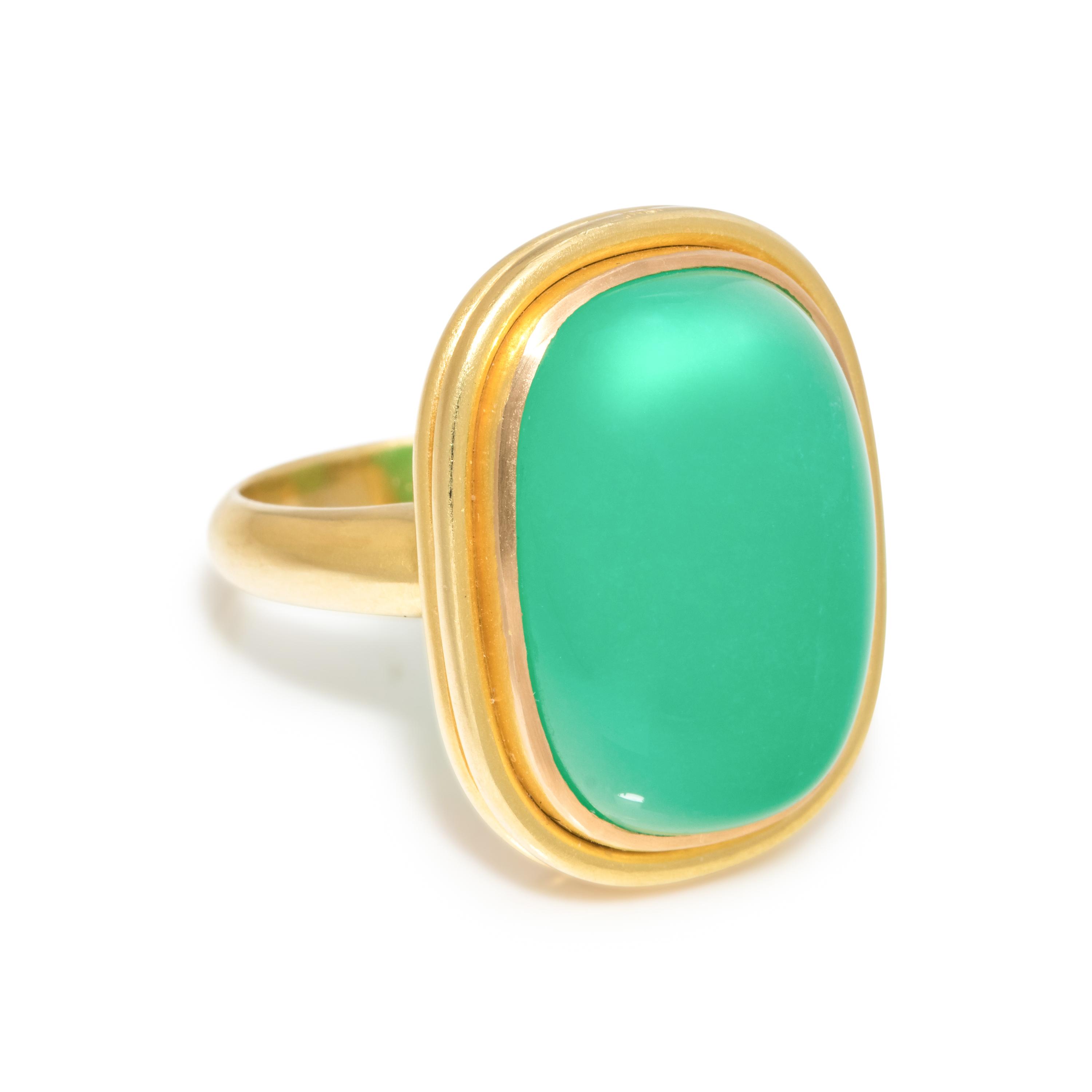 ELIZABETH LOCKE, CHRYSOPRASE RING