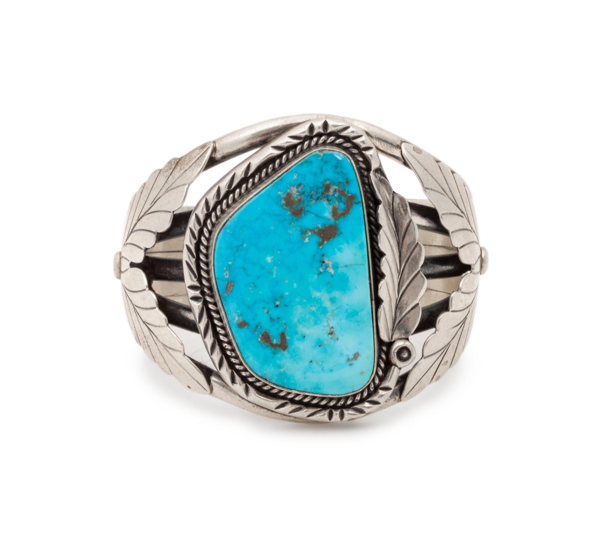 Navajo Silver and Turquoise Cuff Bracelet