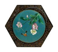 A Pair of Chinese Export Black and Gilt Lacquered Side Stands
