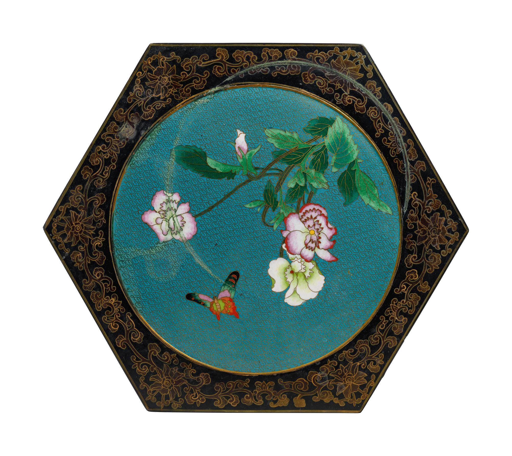 A Pair of Chinese Export Black and Gilt Lacquered Side Stands