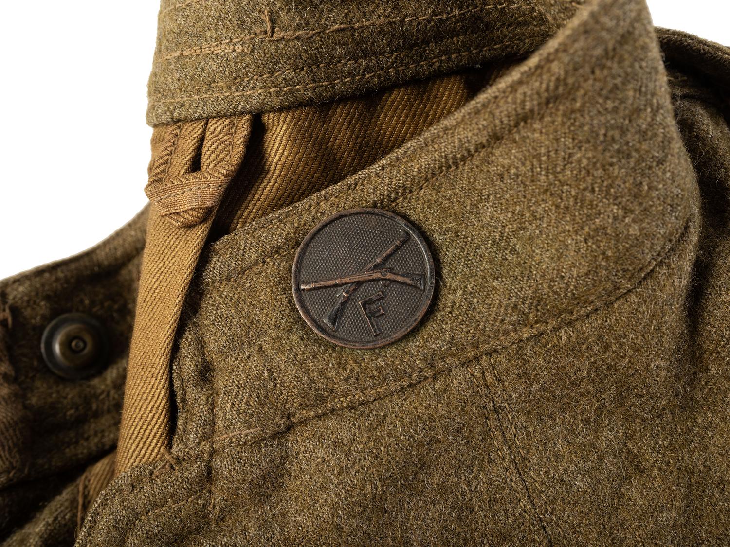 [WORLD WAR I]. Soldier's tunic issued to a member of the 92nd US Infantry, "Buffalo Soldiers."