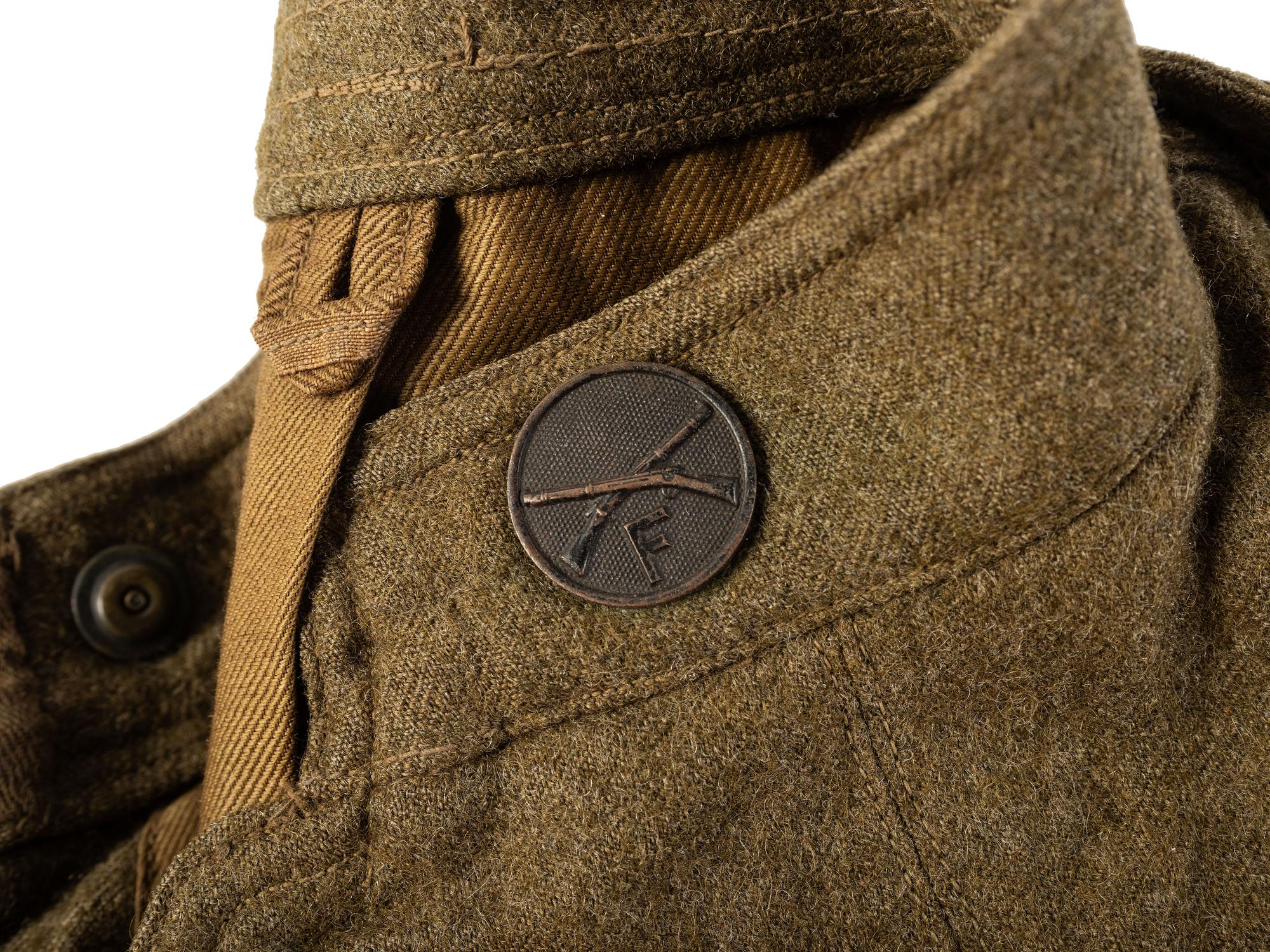 [WORLD WAR I]. Soldier's tunic issued to a member of the 92nd US Infantry, "Buffalo Soldiers."