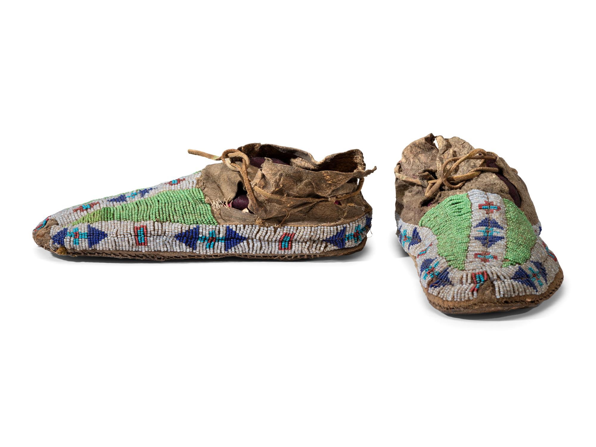 Sioux Beaded Hide Moccasins
