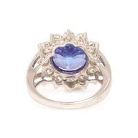 Tanzanite, Diamond, and White Gold Ring