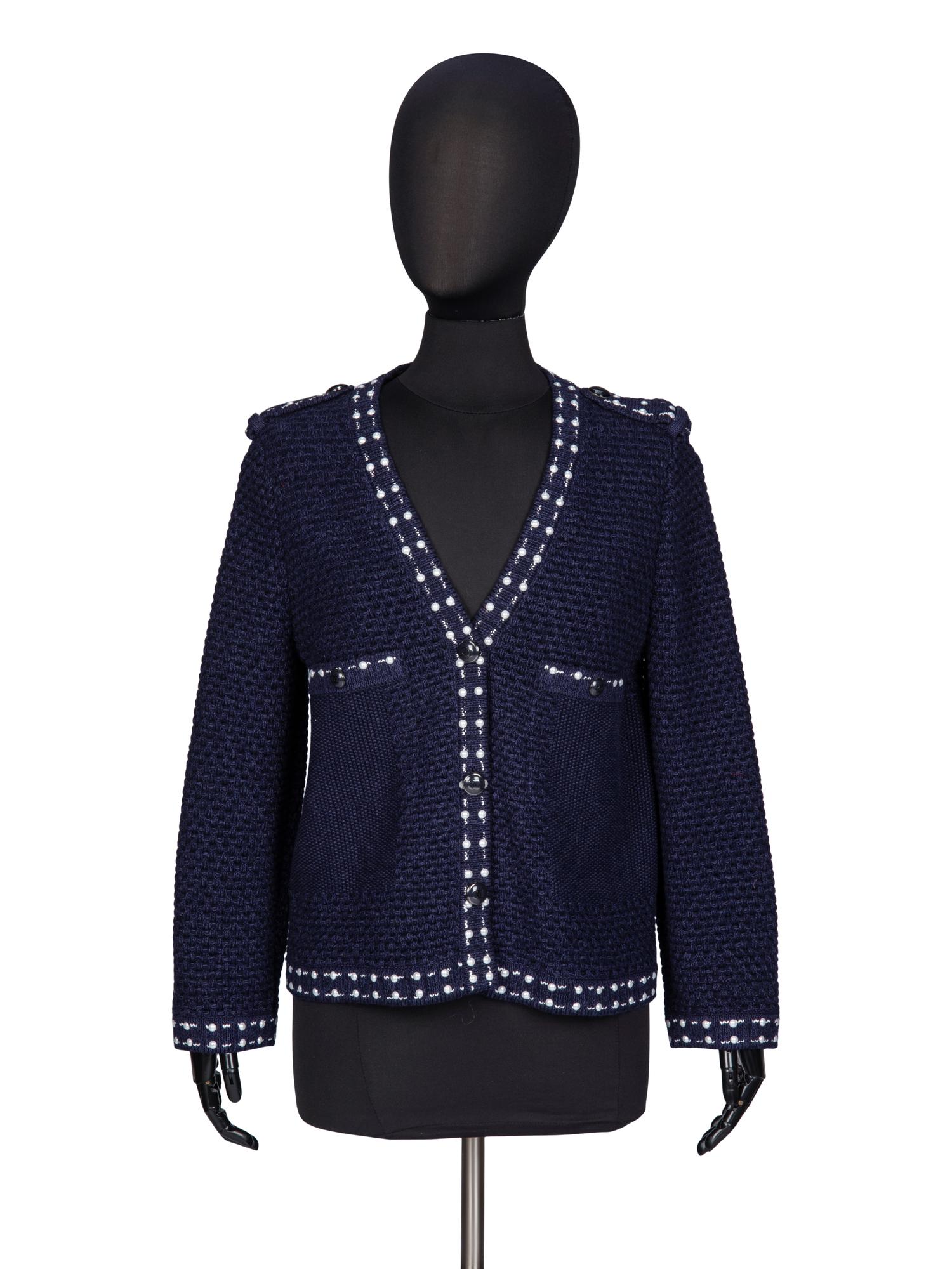 Chanel, Navy Knit Cardigan