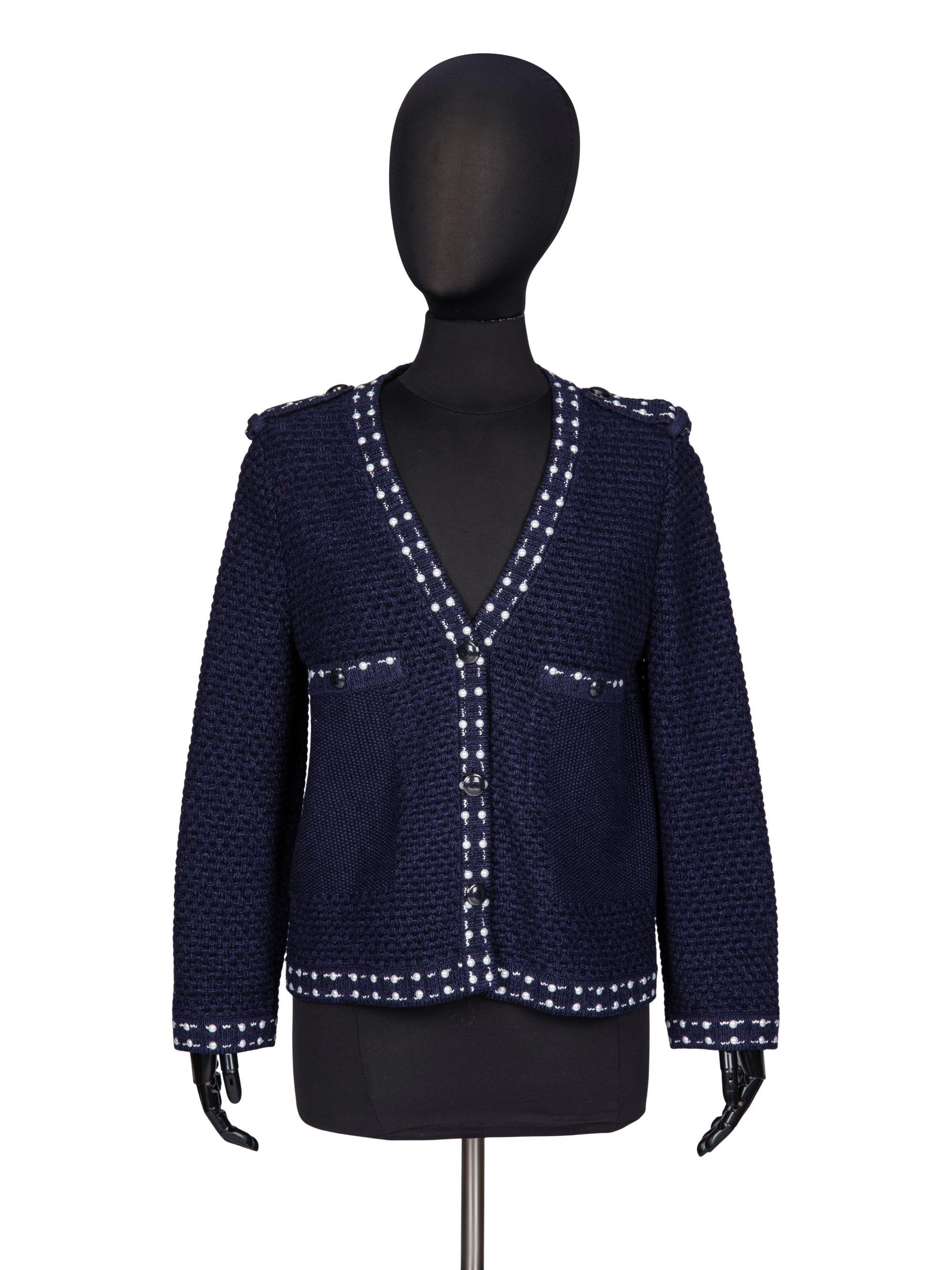 Chanel, Navy Knit Cardigan