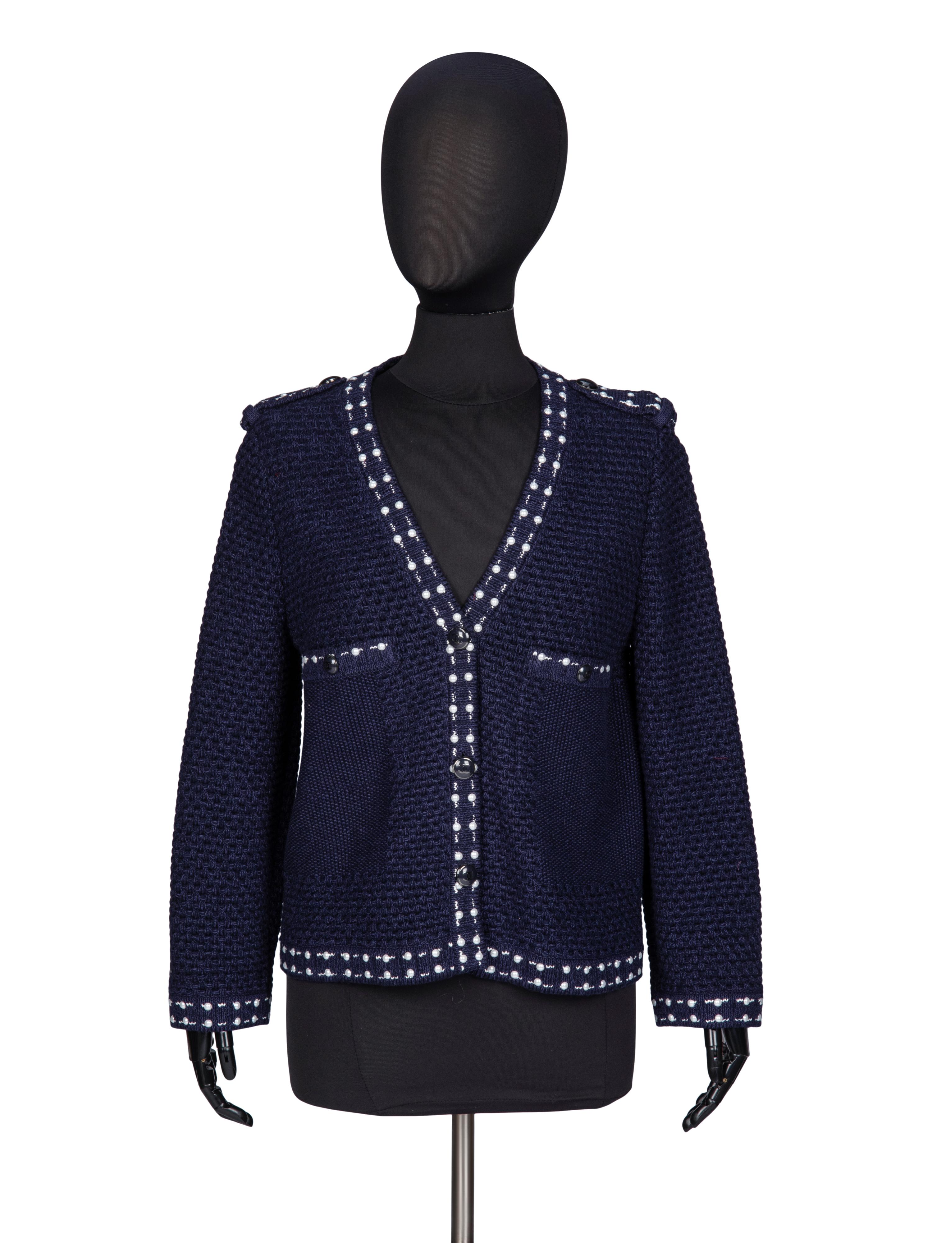 Chanel, Navy Knit Cardigan