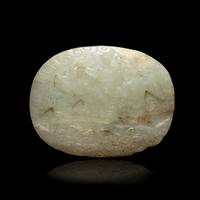 A Chinese Pale Celadon Jade 'Immortals' Pebble, Late 19th-Mid 20th Century 晚清-民國 青白玉刻神仙圖如意頭