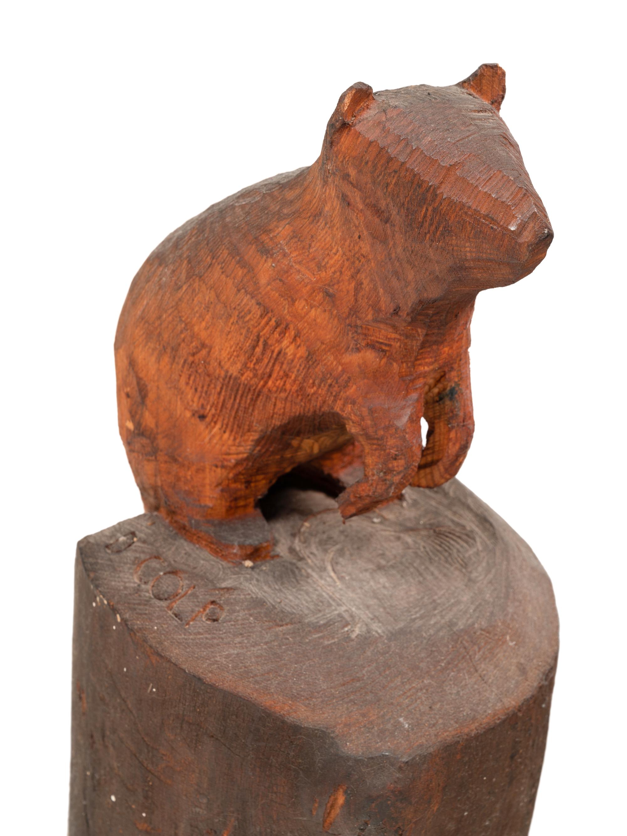 Two Carved Wood Animals by Don Colp (American, b. 1932)