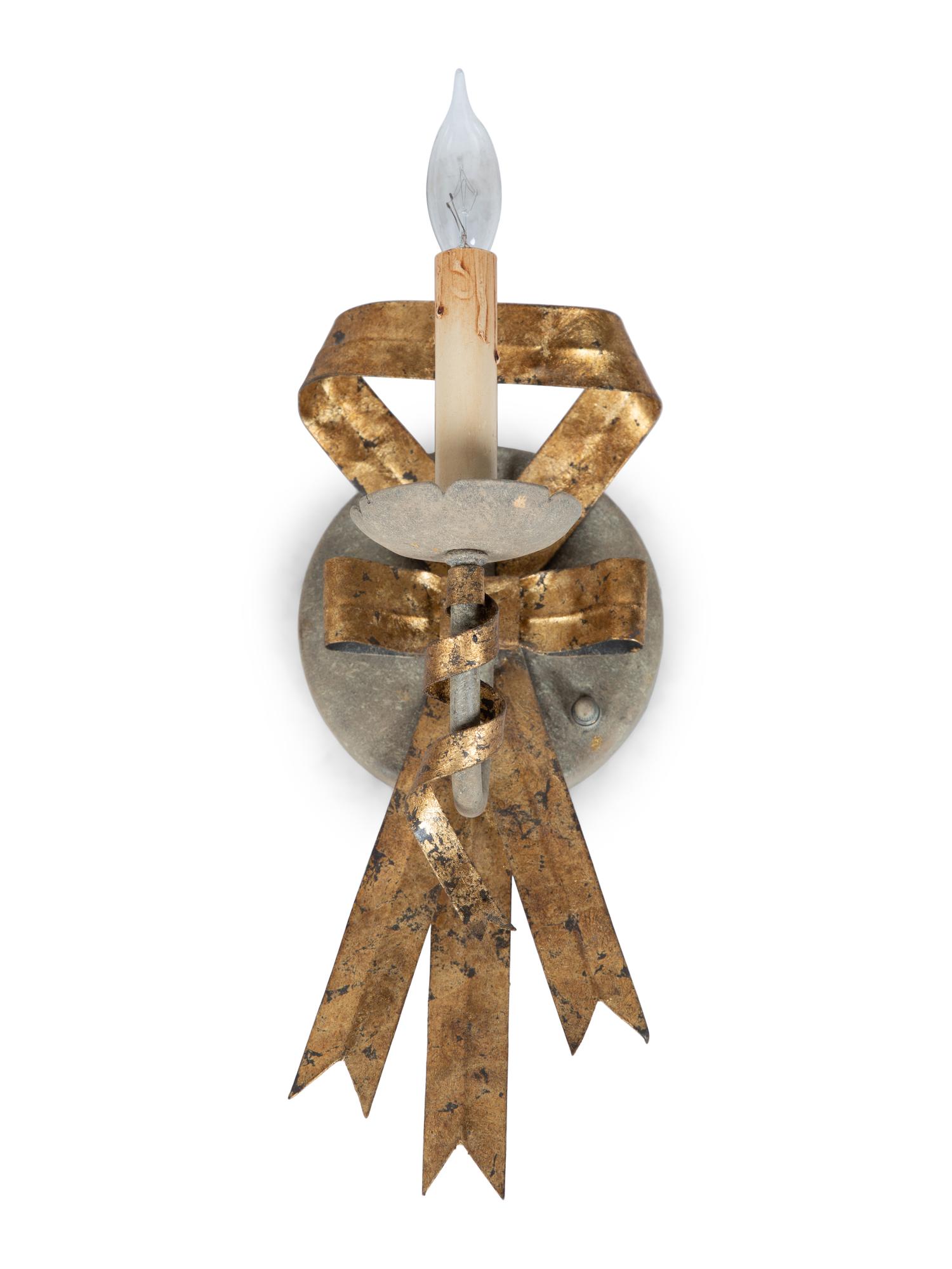 A Pair of Gilt Metal Two-Light Wall Sconces and Four Matching Single-light Sconces — 20TH CENTURY