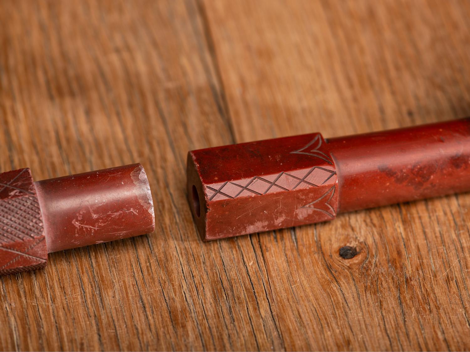 Plains Catlinite Pipe and Stem