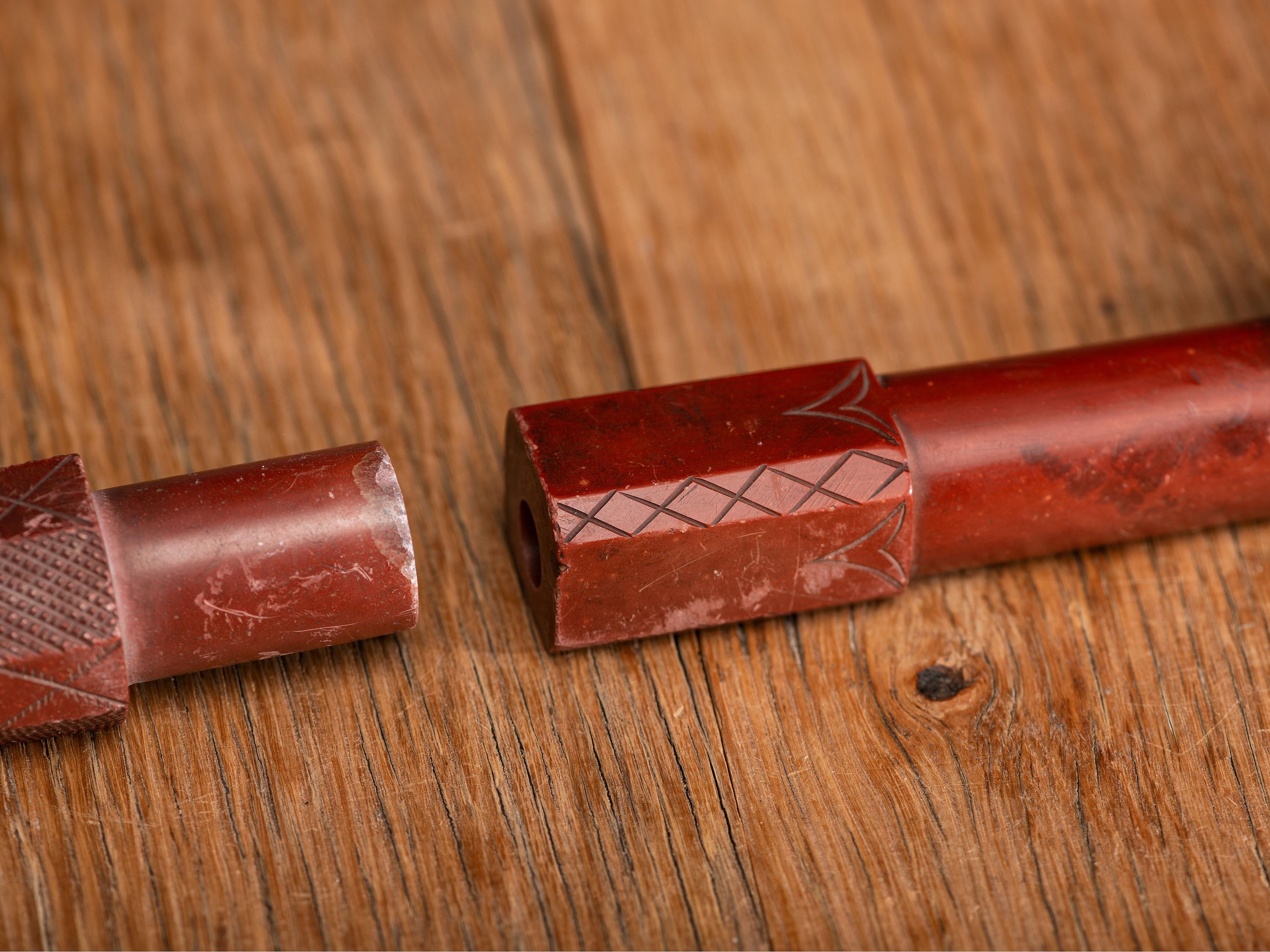 Plains Catlinite Pipe and Stem