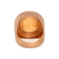 TWO YELLOW GOLD AND MEXICAN PESO COIN RINGS
