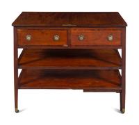 An English Mahogany Metamorphic Serving Table Converting to Library Stairs