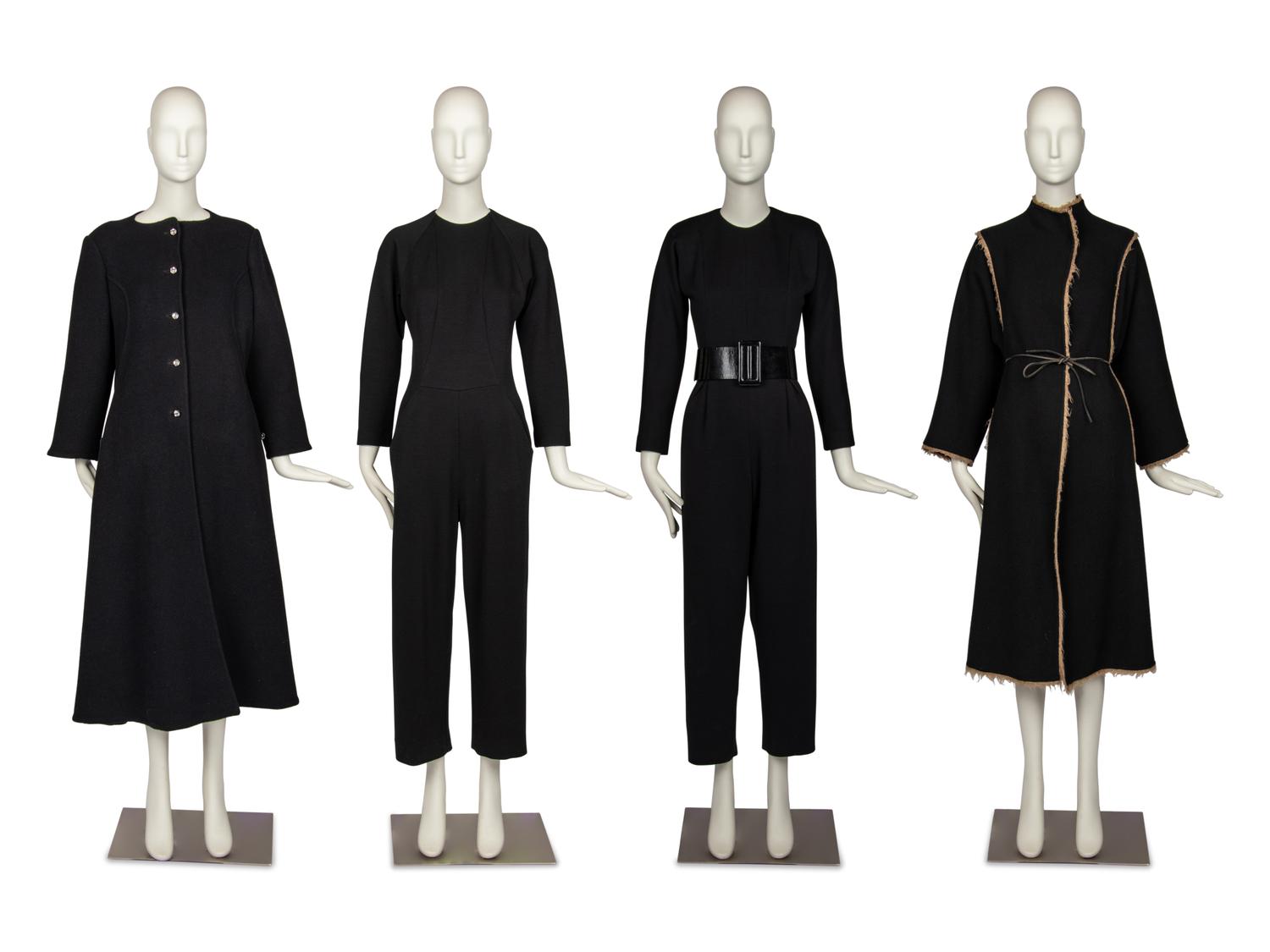Four Geoffrey Beene Items: Two Coats & Two Jumpsuits, 1980-90s