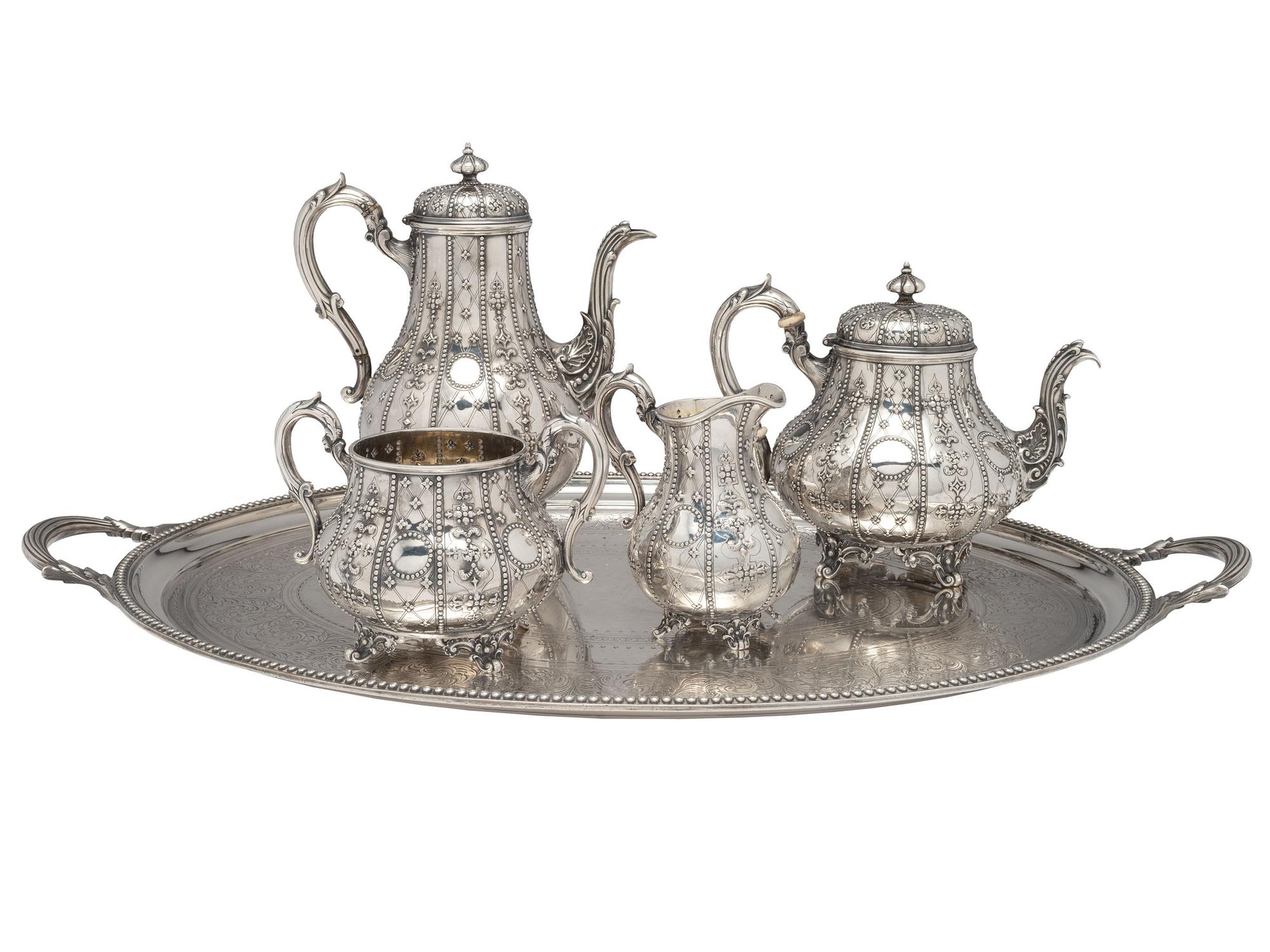 A Victorian Silver Four-Piece Tea and Coffee Service