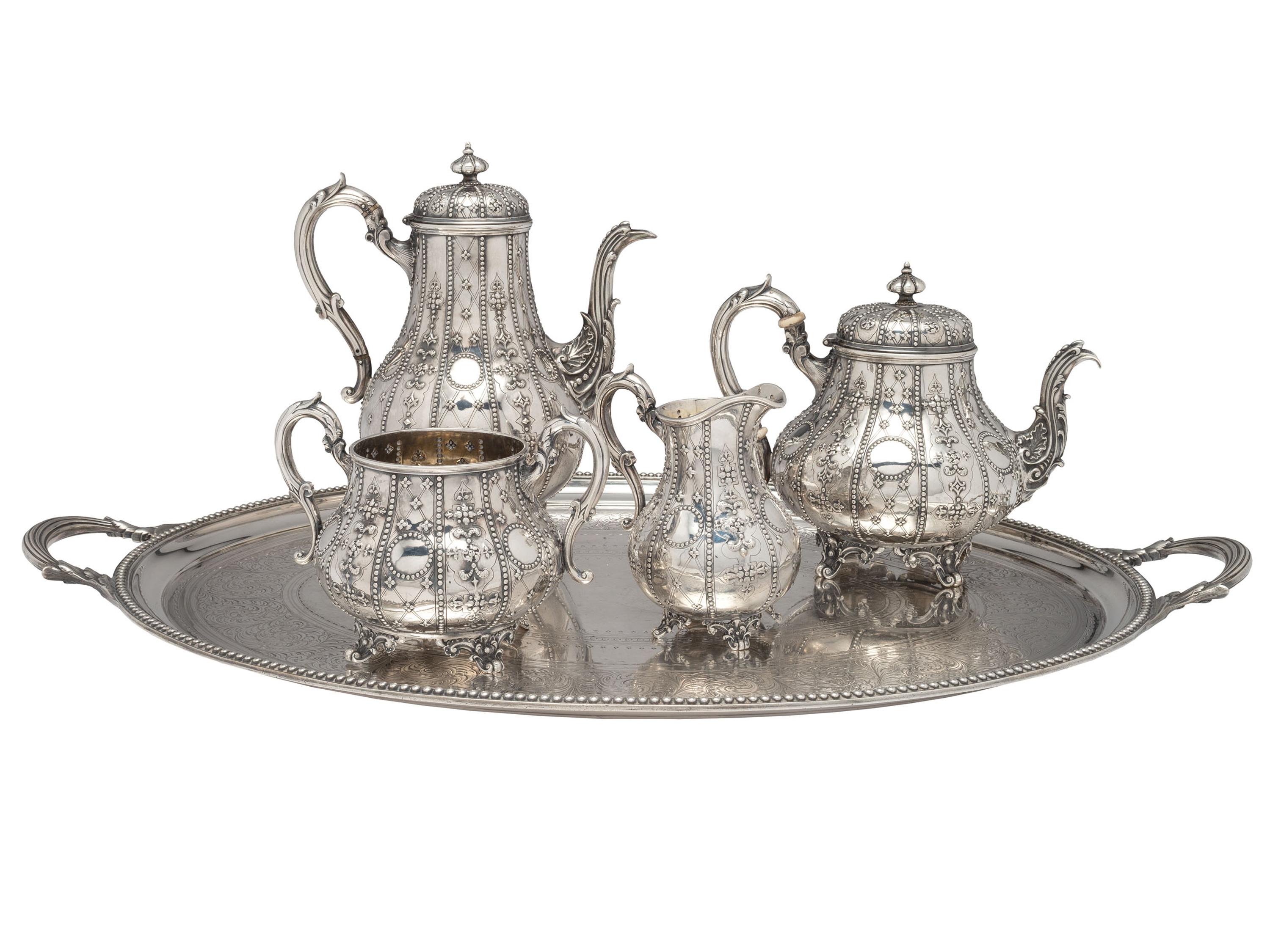 A Victorian Silver Four-Piece Tea and Coffee Service