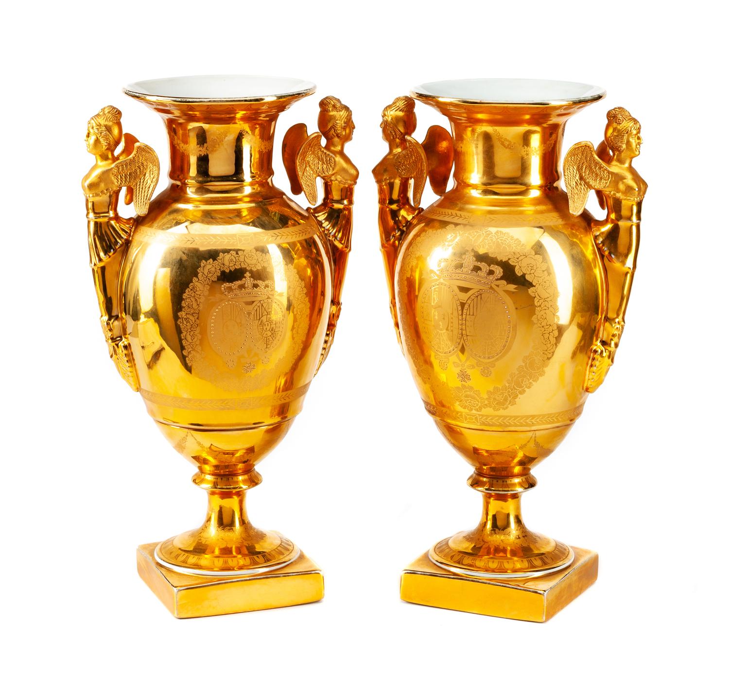 A Pair of German Porcelain Vases