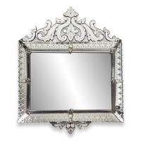 A Venetian Etched and Beveled Glass Mirror