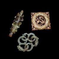 Three Chinese Archaic Style Jade 'Chilong' Carvings