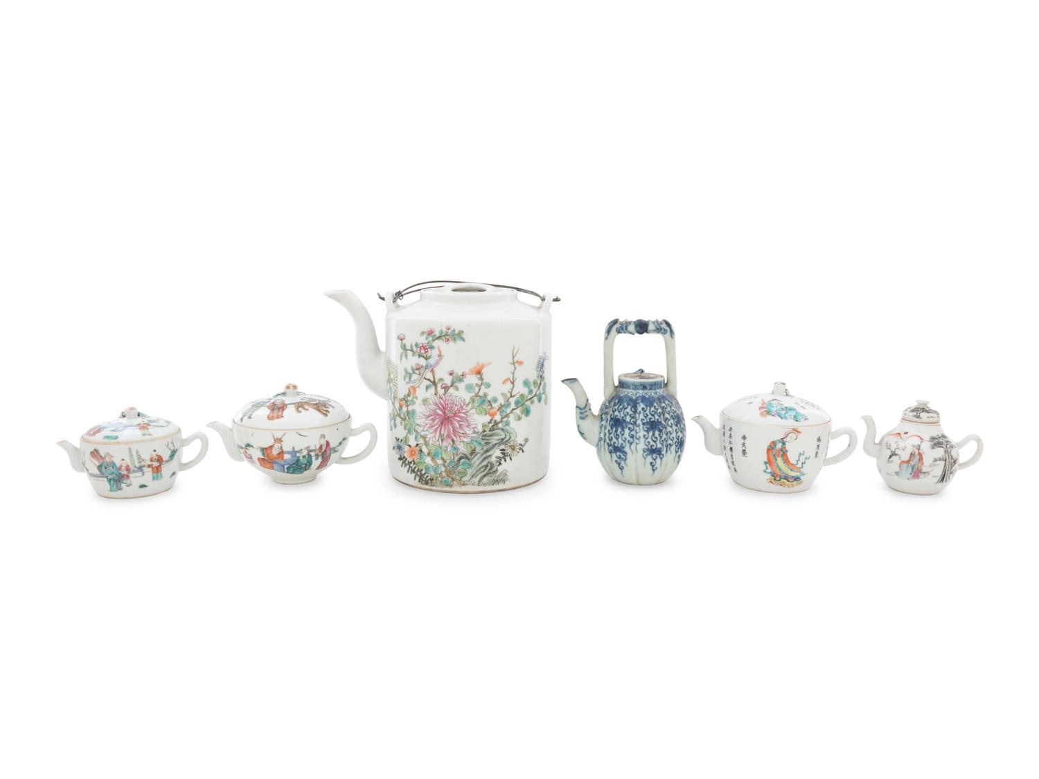 Six Chinese Porcelain Teapots