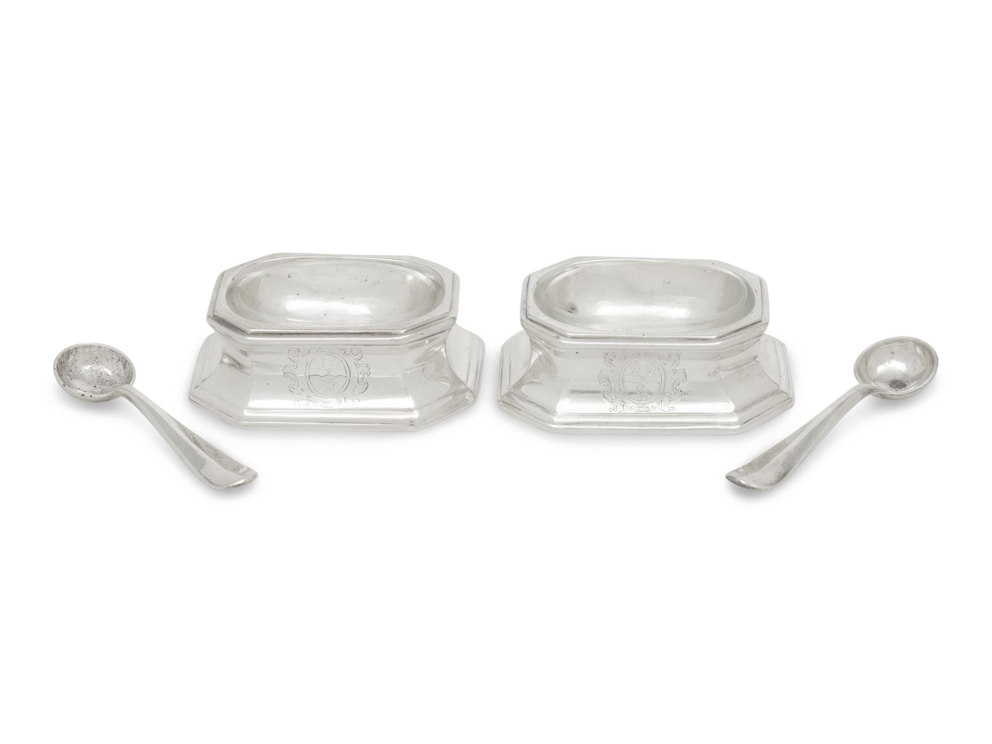 A Pair of Queen Anne Britannia Silver Trencher Salts