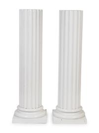 A Pair of Painted Wood Columnar Pedestals — EARLY 20TH CENTURY