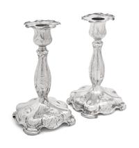 A Pair of Gorham Martelé Silver Candlesticks