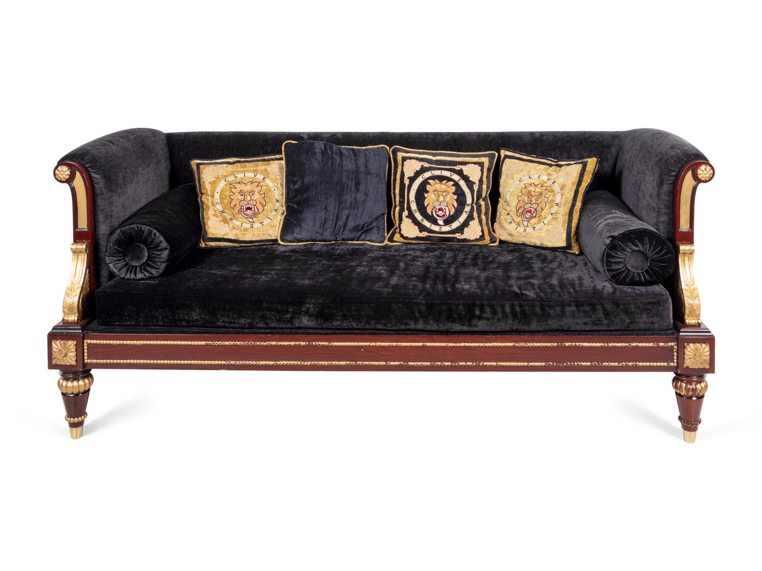 A Clive Christian Painted and Parcel Gilt Sofa
