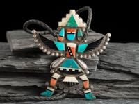 Zuni Mosaic Inlay Knifewing Bolo Tie