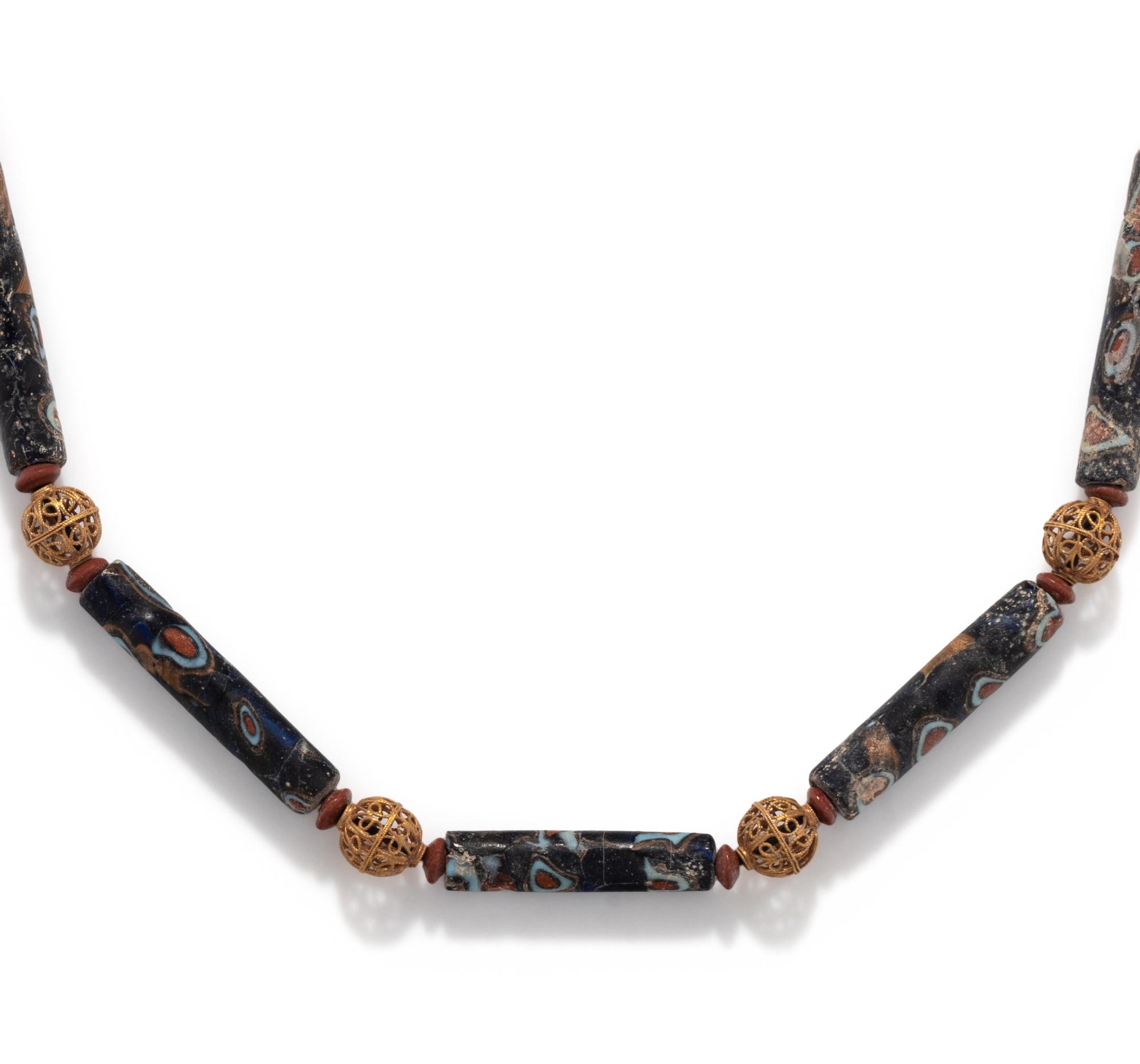 A Roman Mosaic Glass Bead Necklace