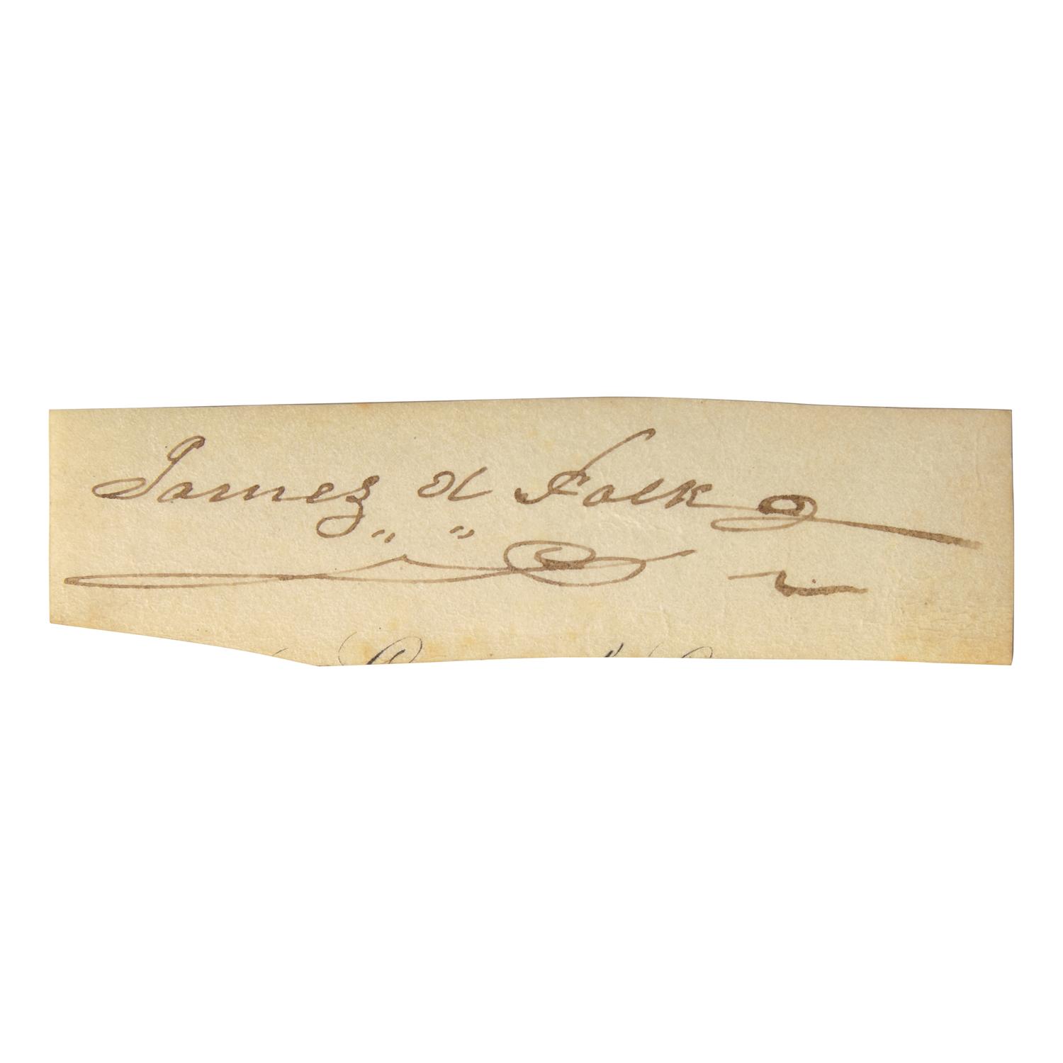 [Presidential] Polk, James K. Clipped Signature