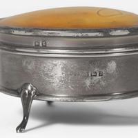 A group of five assorted sterling silver and silver-mounted boxes Various English and Continental makers, various dates ranging 1806-1924