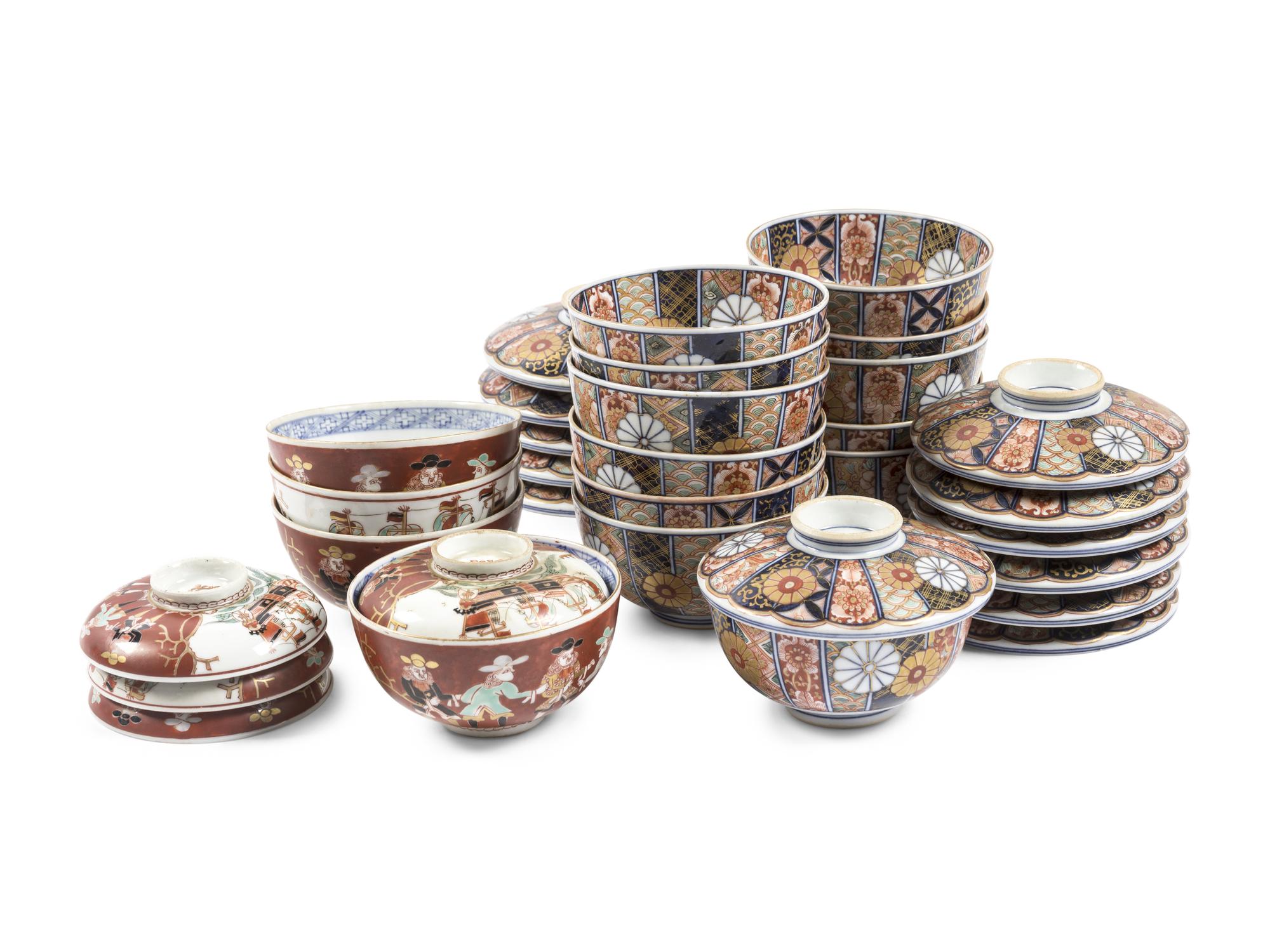 27 Japanese Kutani and Blue and White Pocelain Wares