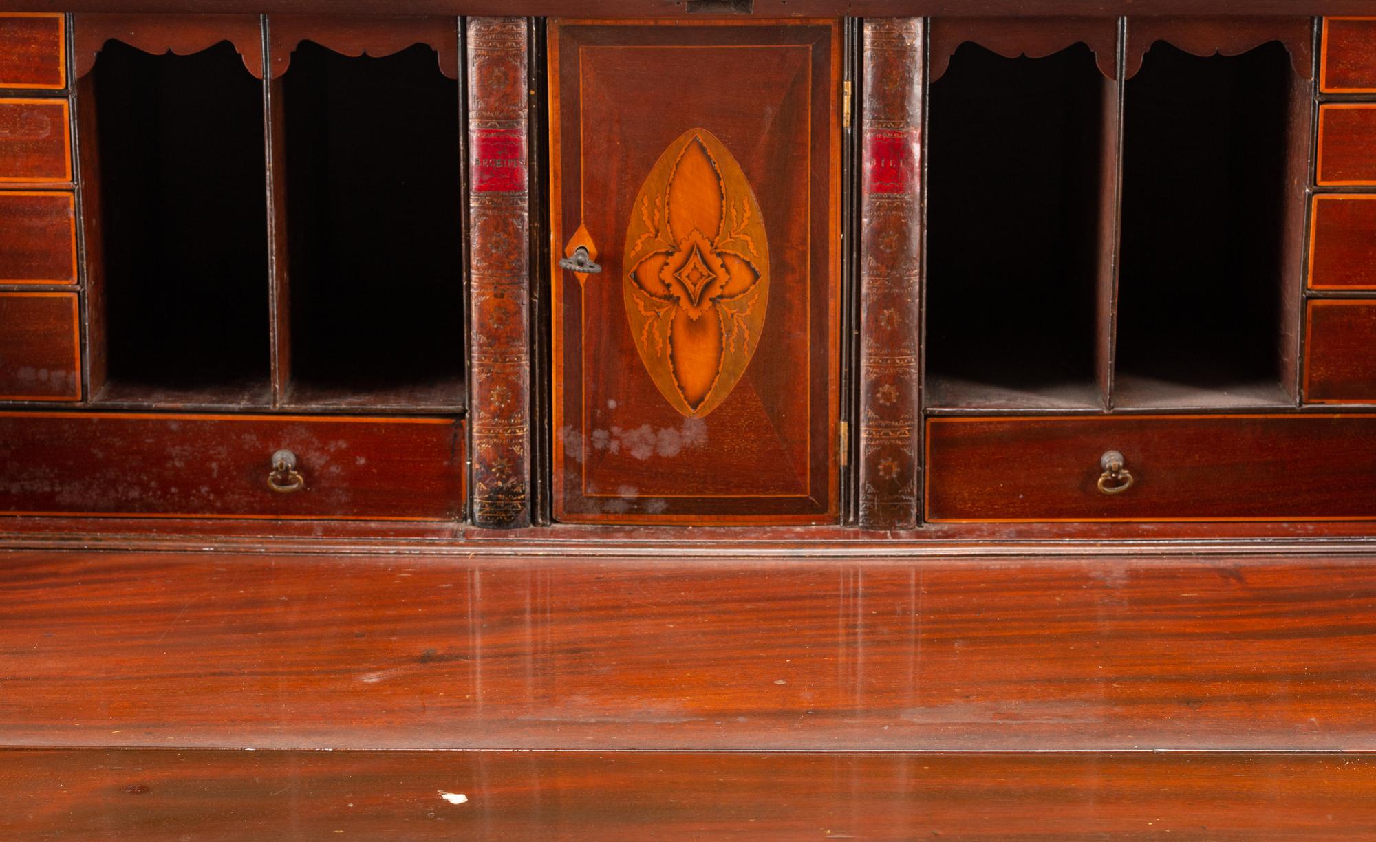 A George III Mahogany Slant-Front Bureau