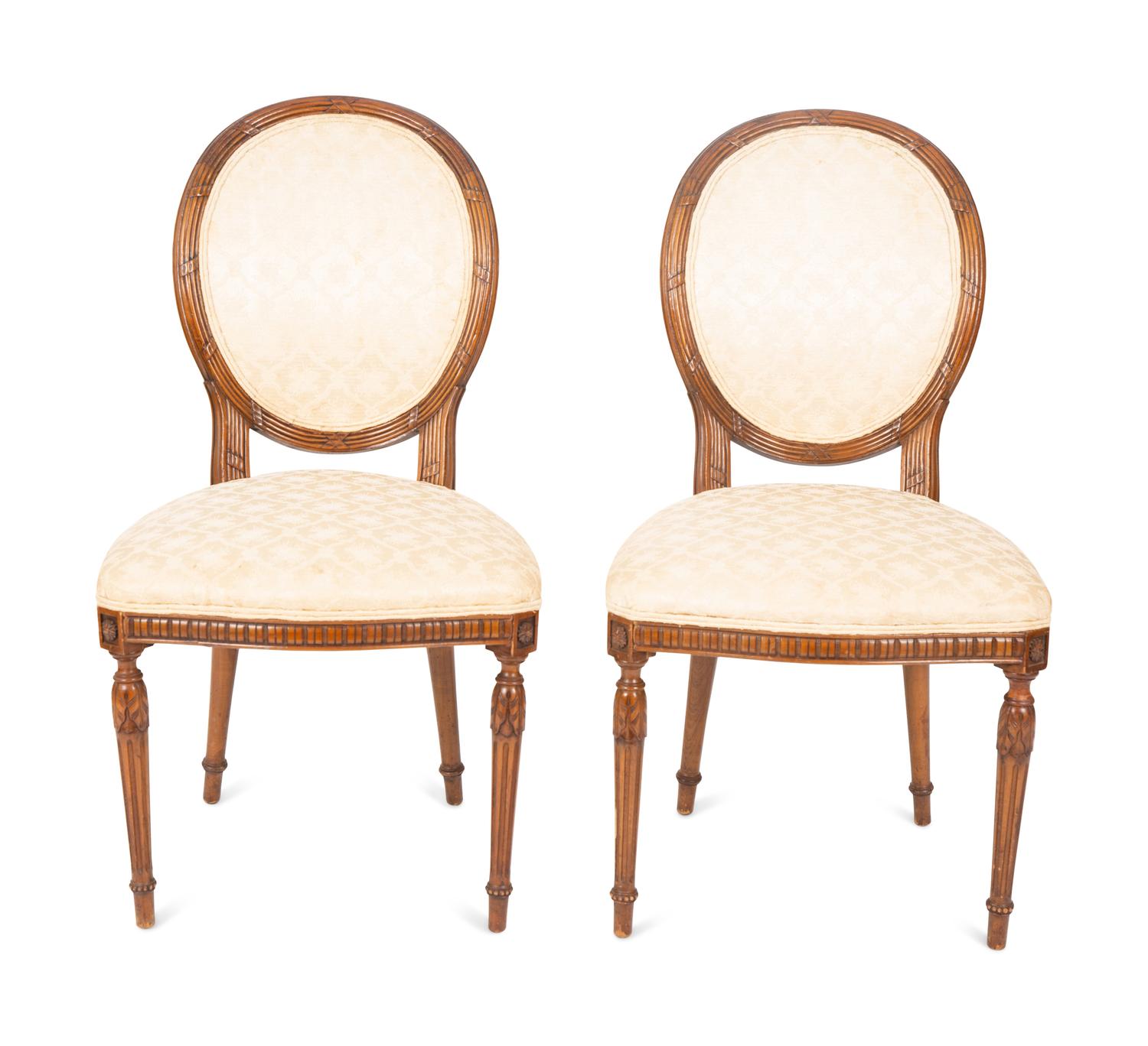 A Set of Four Louis XVI Style Side Chairs