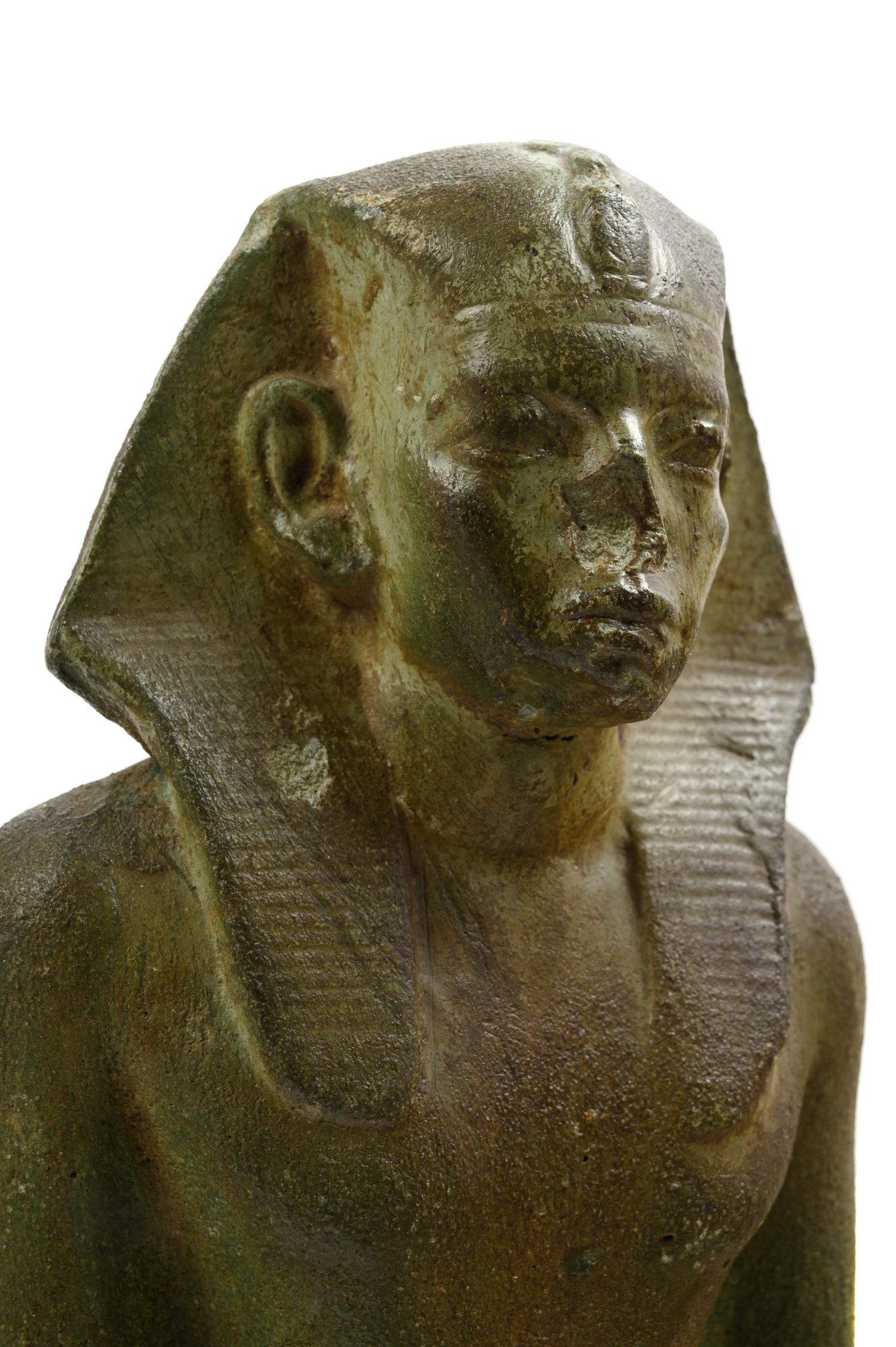 An Egyptian Head of a Pharaoh and a Portrait Statue of a Pharaoh, Both After the Antique