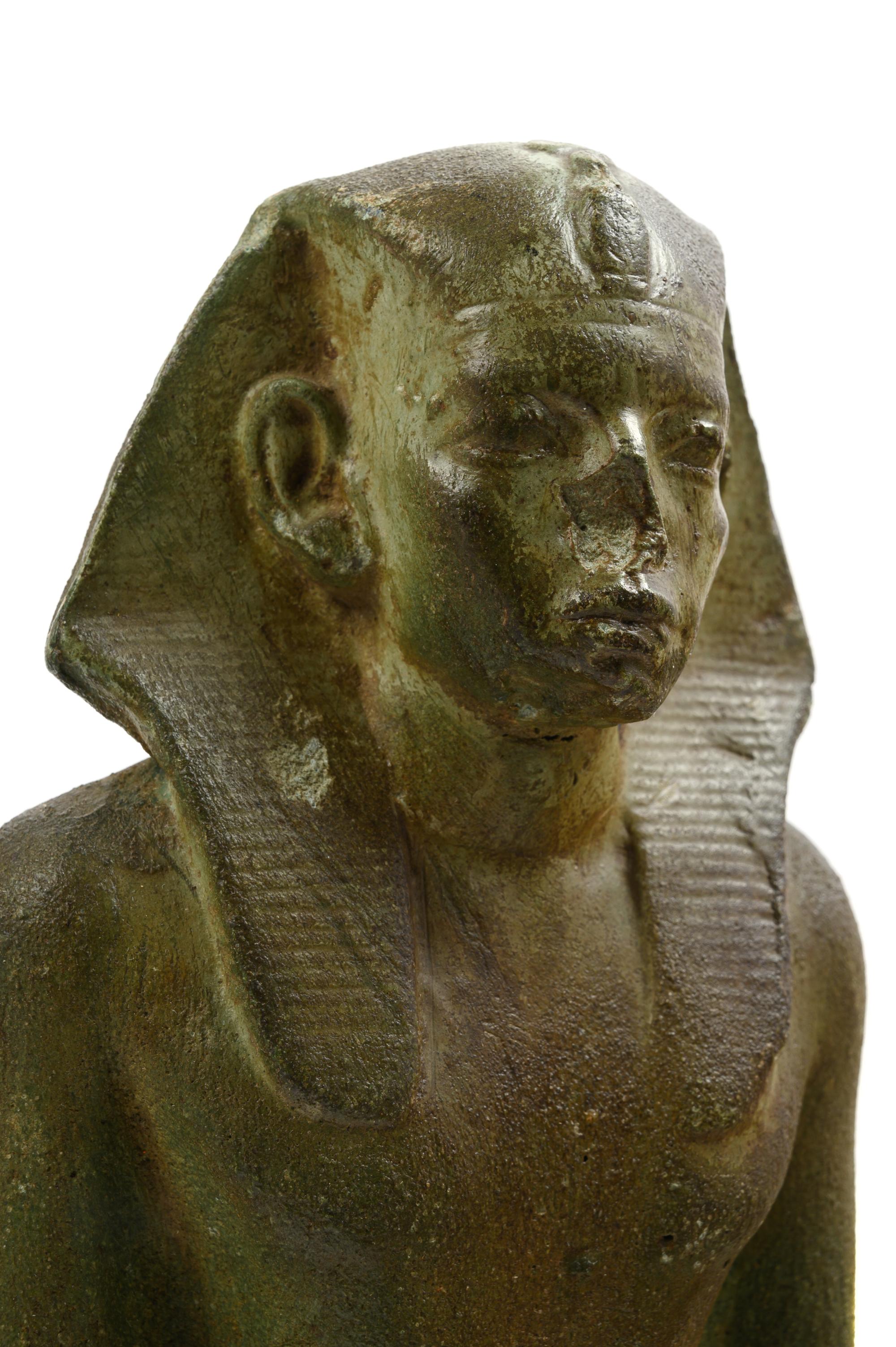 An Egyptian Head of a Pharaoh and a Portrait Statue of a Pharaoh, Both After the Antique