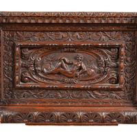 An Italian Carved Walnut Coffer
